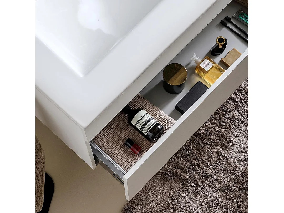 Meuble De Salle De Bain Moderne Weiss De 120 Cm Avec Double Lavabo | Sole