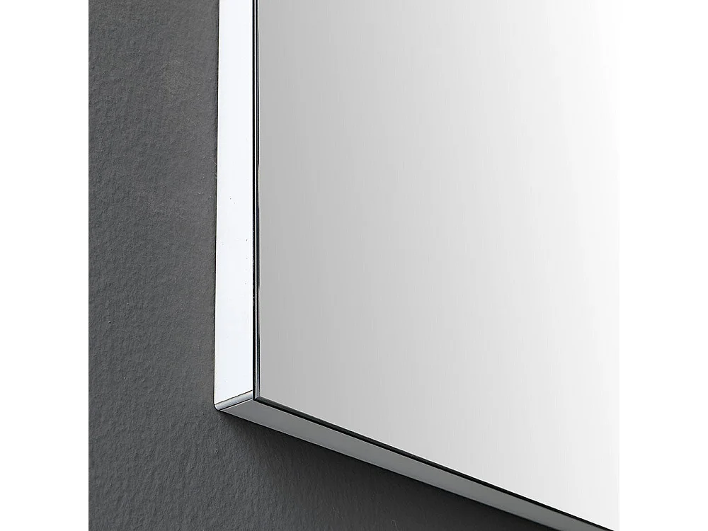 Meuble Blanc Brillant Pour Salle De Bain 90Cm, Poignées Noires Et Miroir Avec Bords Polis | Parigi