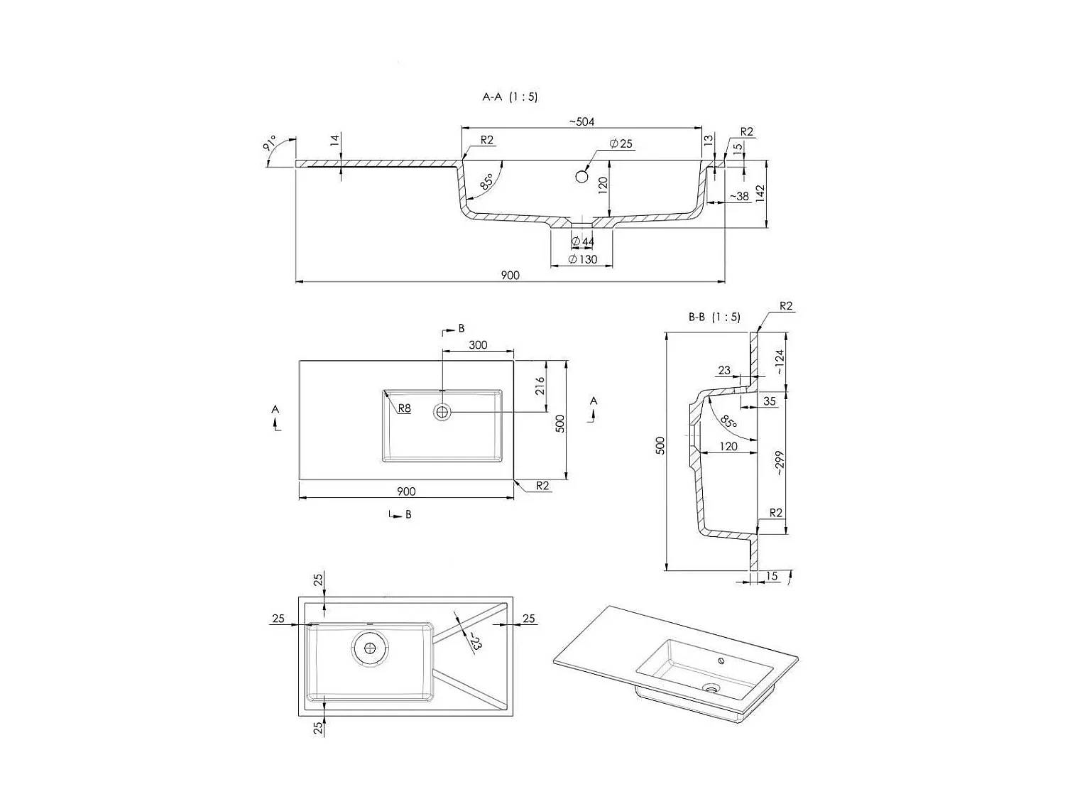 Mueble De Salle De Bain 90Cm Gris Perle Évier Baignoire À Droite | Valentina