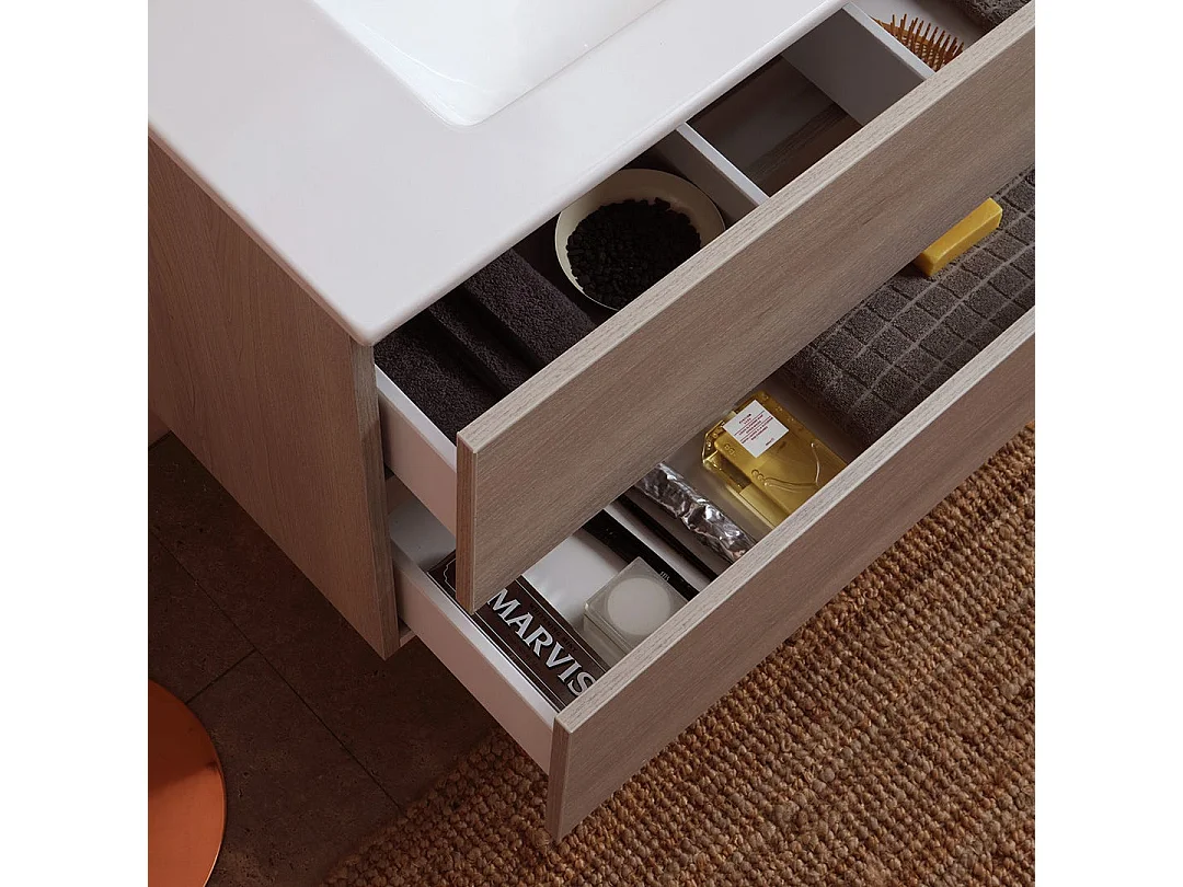 Meubles De Salle De Bain En 80 Cm Avec Tiroir Et Éclairage À Led Berlin Elm Leone