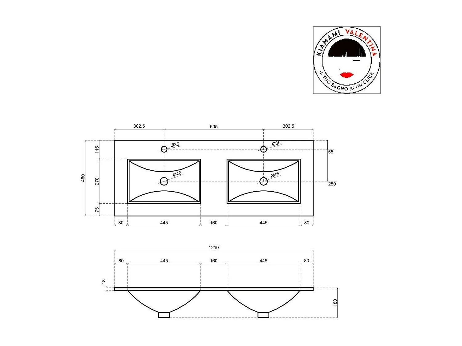 Meuble De Salle De Bains Double Lavabo Avec Miroir 120 Cm Orme