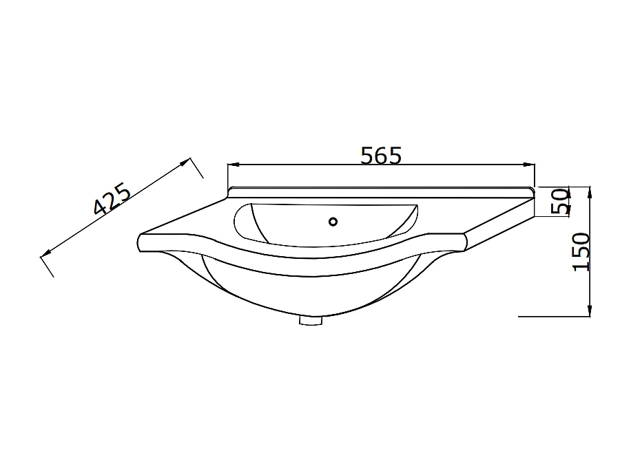 Meuble De Bain Blanc Economique 56 Cm + Lavabo, Miroir Et Lumiere