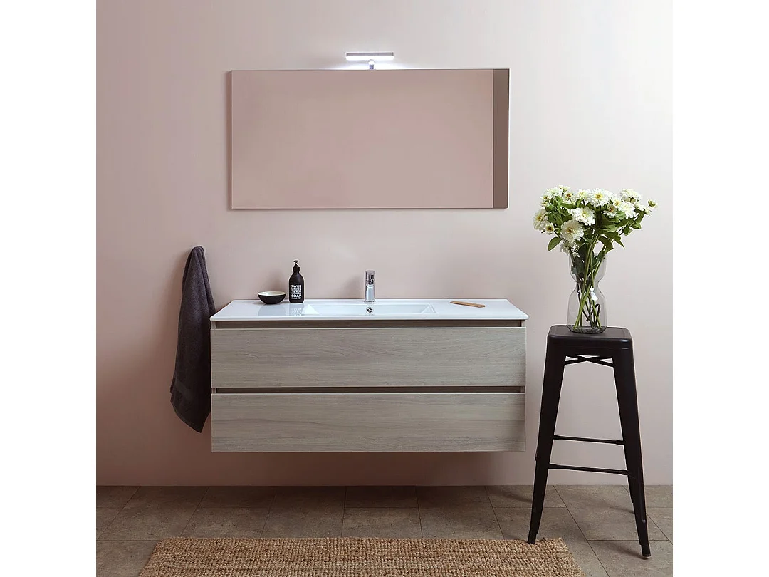 Armoire De Toilette Murale Avec Lavabo Intégré Et Miroir Série Berlin 120 Cm