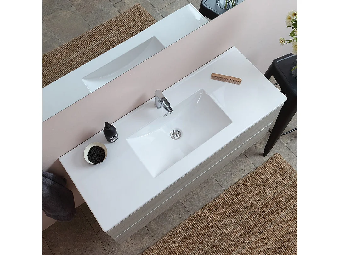 Armoire De Toilette Murale Avec Lavabo Intégré Et Miroir Série Berlin 120 Cm