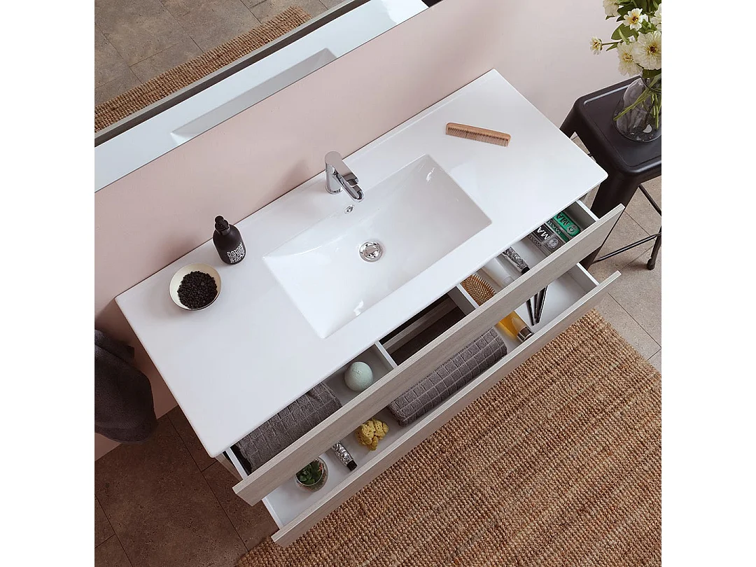 Armoire De Toilette Murale Avec Lavabo Intégré Et Miroir Série Berlin 120 Cm