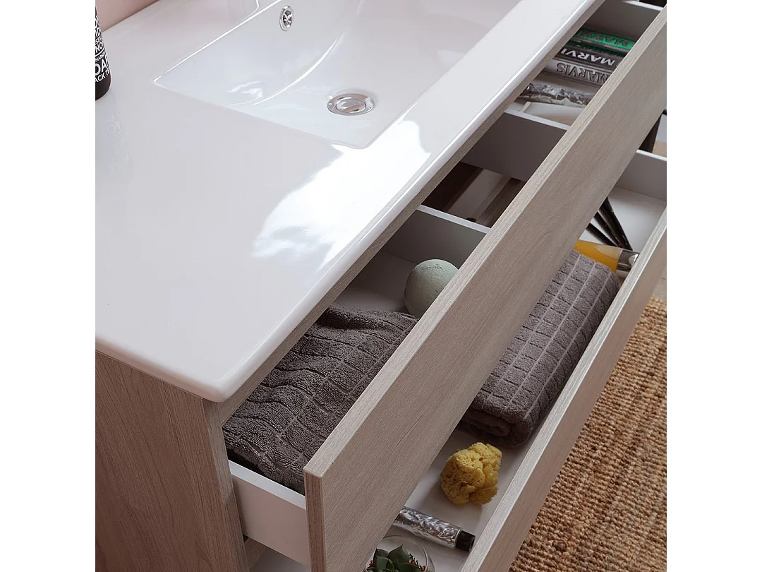 Armoire De Toilette Murale Avec Lavabo Intégré Et Miroir Série Berlin 120 Cm