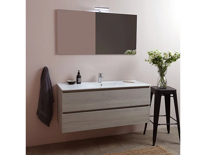 Armoire De Toilette Murale Avec Lavabo Intégré Et Miroir Série Berlin 120 Cm