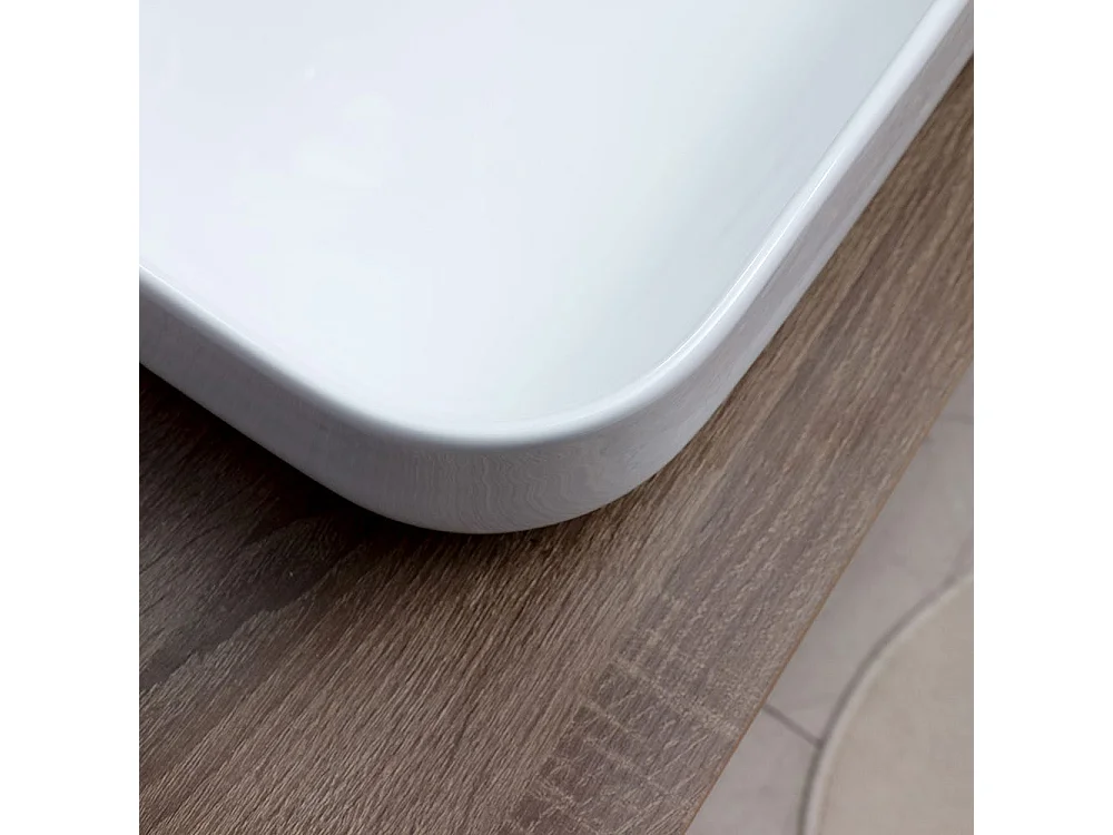 Meuble De Salle De Bain Suspendu 75 Cm Noyer Foncé Et Miroir Led Tactile | Siena