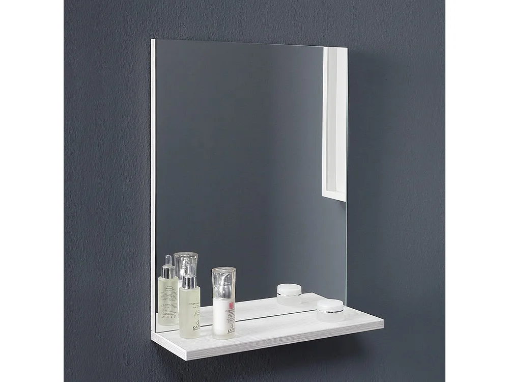 Meuble Salle De Bains Gain De Place 42 X 106,50 Cm En Chene Blanchi