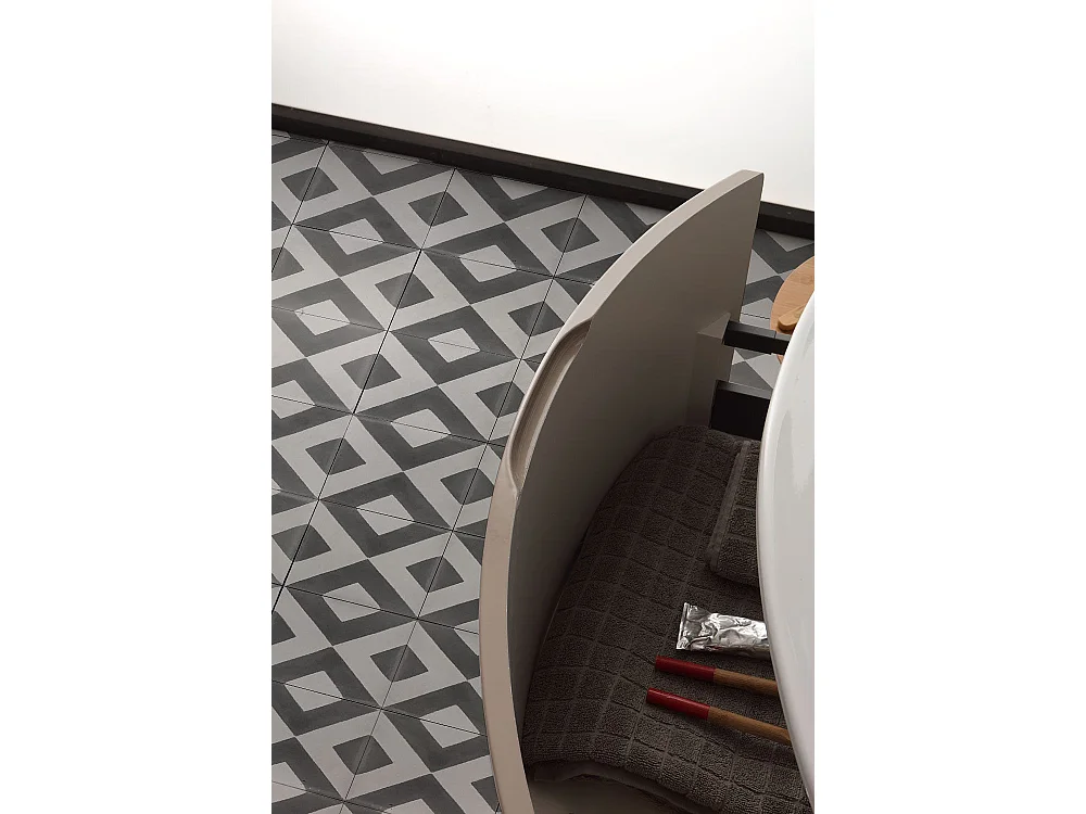 Armoire De Toilette Suspendue Ligne Courbe 62 Cm Cappuccino Poli Miroir Rond | Riva