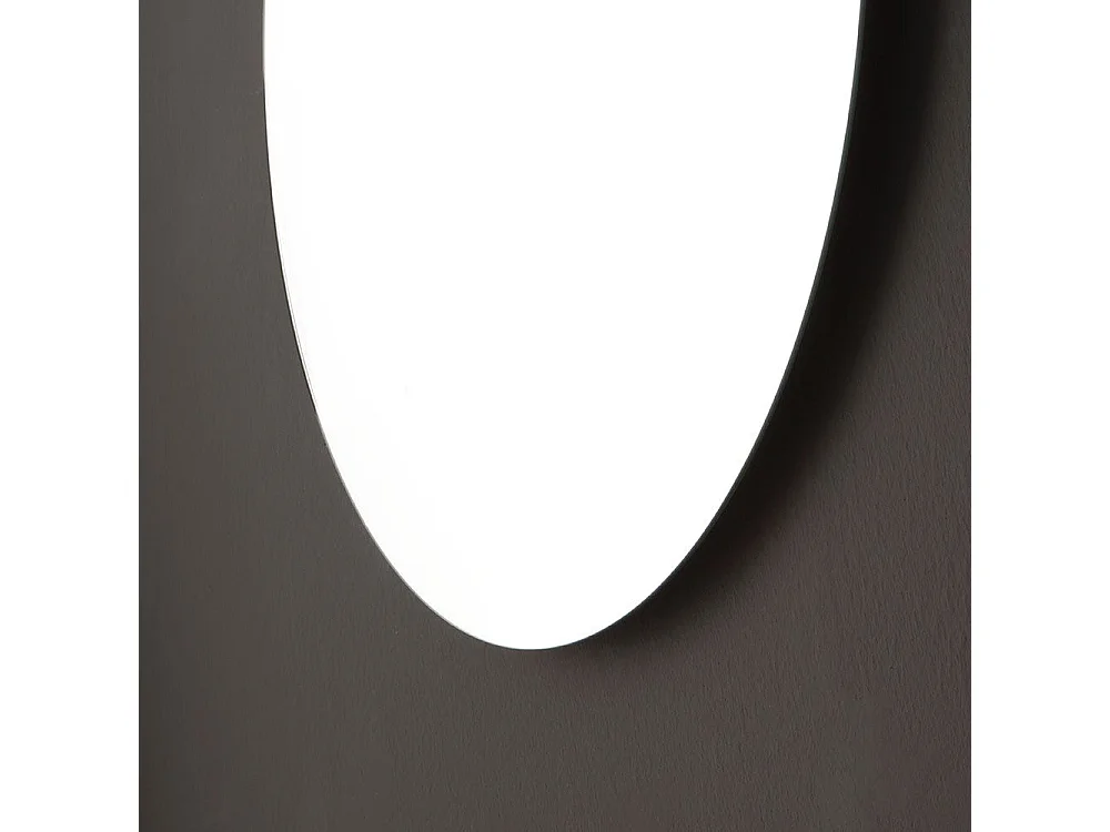 Armoire De Toilette Suspendue Ligne Courbe 62 Cm Cappuccino Poli Miroir Rond | Riva