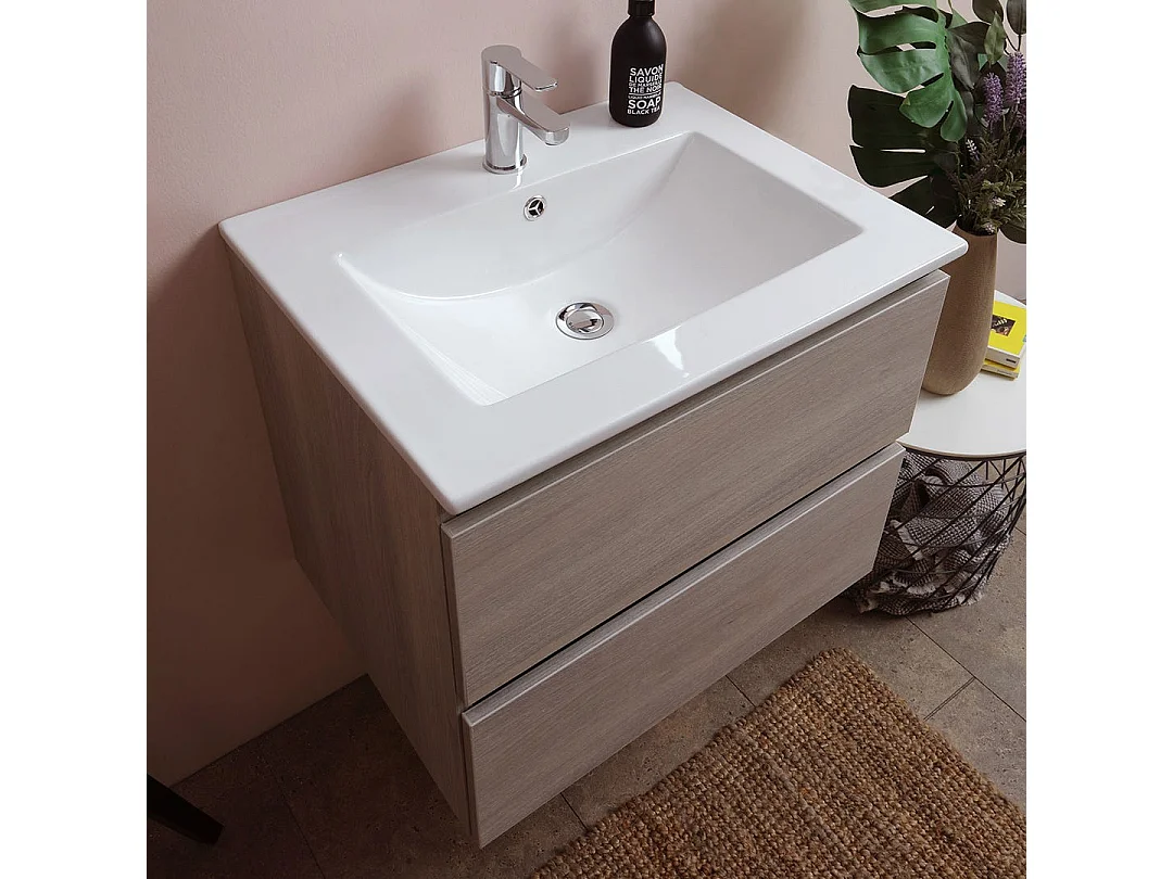 Les Meubles De Salle De Bain 60 Cm À Tiroirs Modèle Berlin Elm Leone Basin D'éclairage À Led