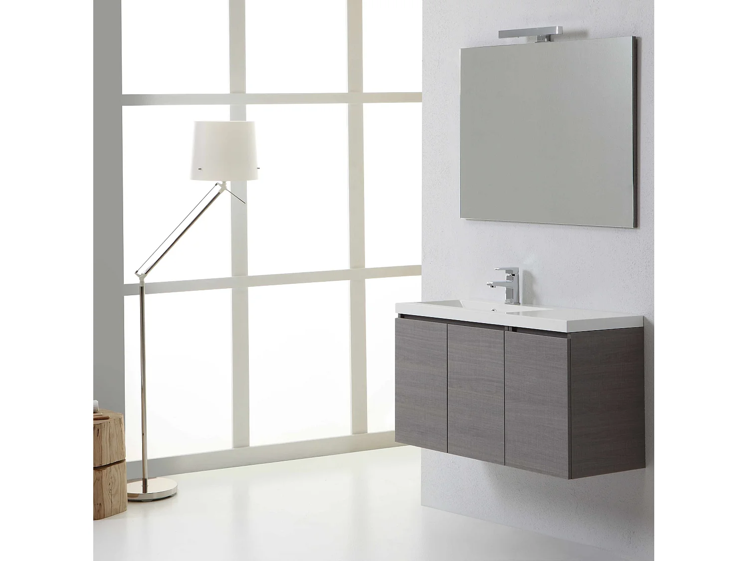 Mobilier De Salle De Bains De 90 Cm Gauche Avec 3 Portes | Manhattan