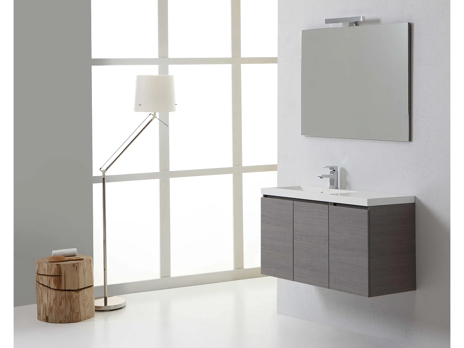 Mobilier De Salle De Bains De 90 Cm Gauche Avec 3 Portes | Manhattan