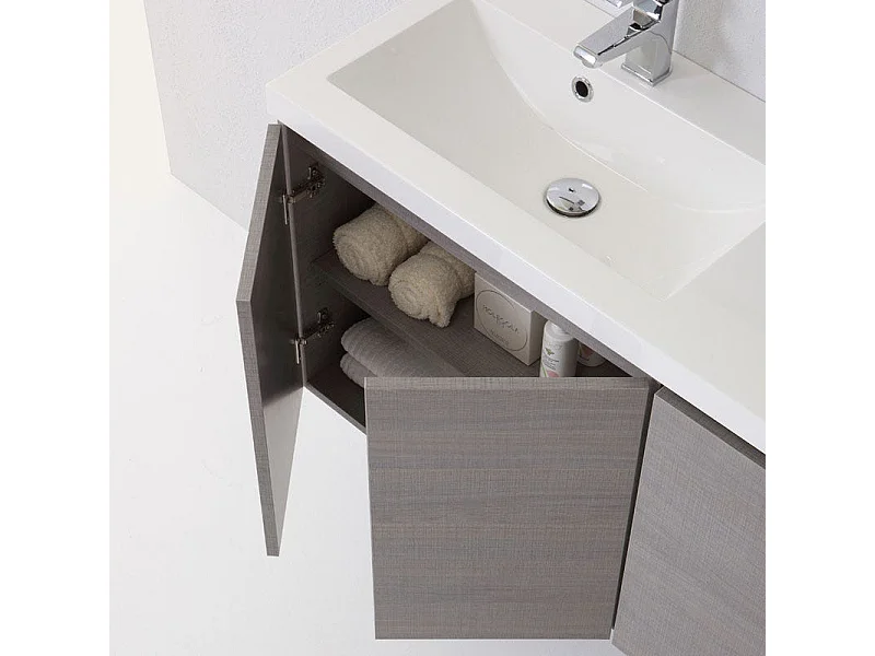 Mobilier De Salle De Bains De 90 Cm Gauche Avec 3 Portes | Manhattan