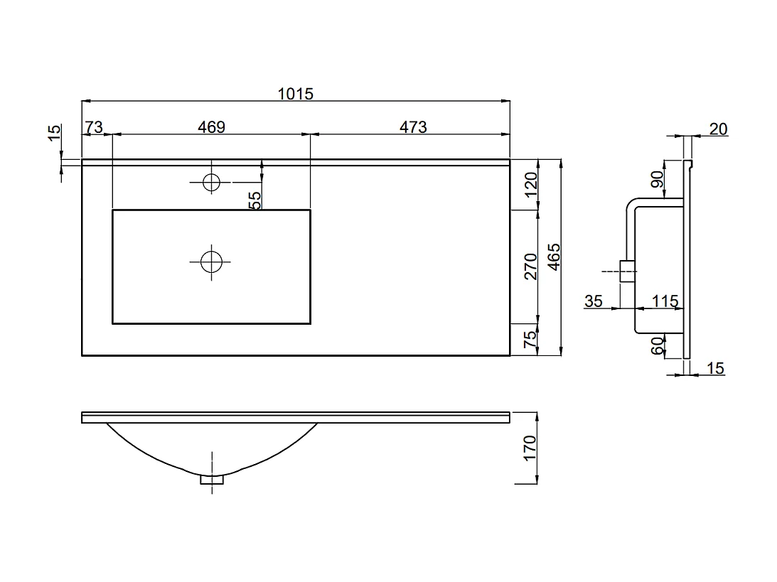 Meubles De Salle De Bains Suspendus 100Cm Bleu Clair, Lavabo Et Miroir Avec Lampe | New York