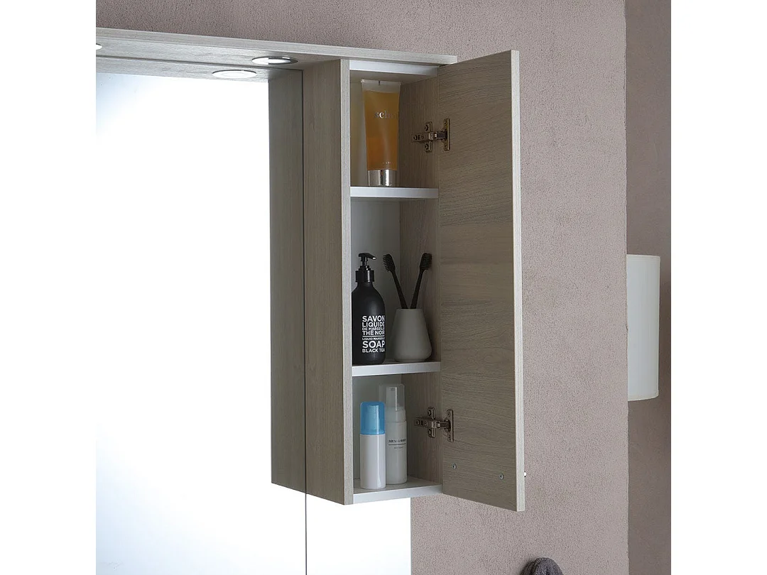 Meuble De Salle De Bains Au Sol 75Cm Effet Bois Gris | Rimini