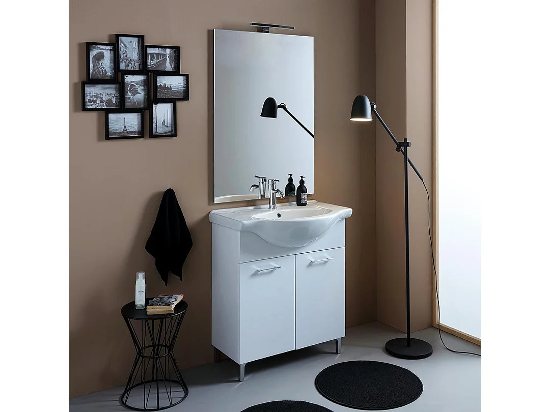 Meuble De Salle De Bains Au Sol 75Cm Blanc Export | Rimini