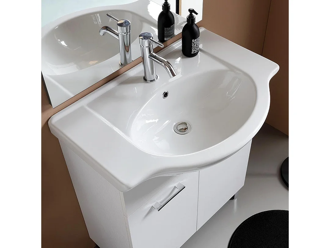 Meuble De Salle De Bains Au Sol 75Cm Blanc Export | Rimini