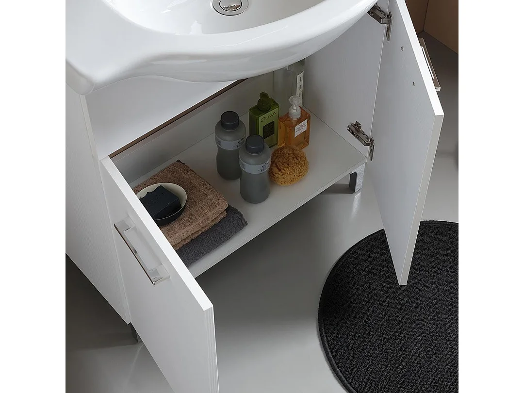 Meuble De Salle De Bains Au Sol 75Cm Blanc Export | Rimini