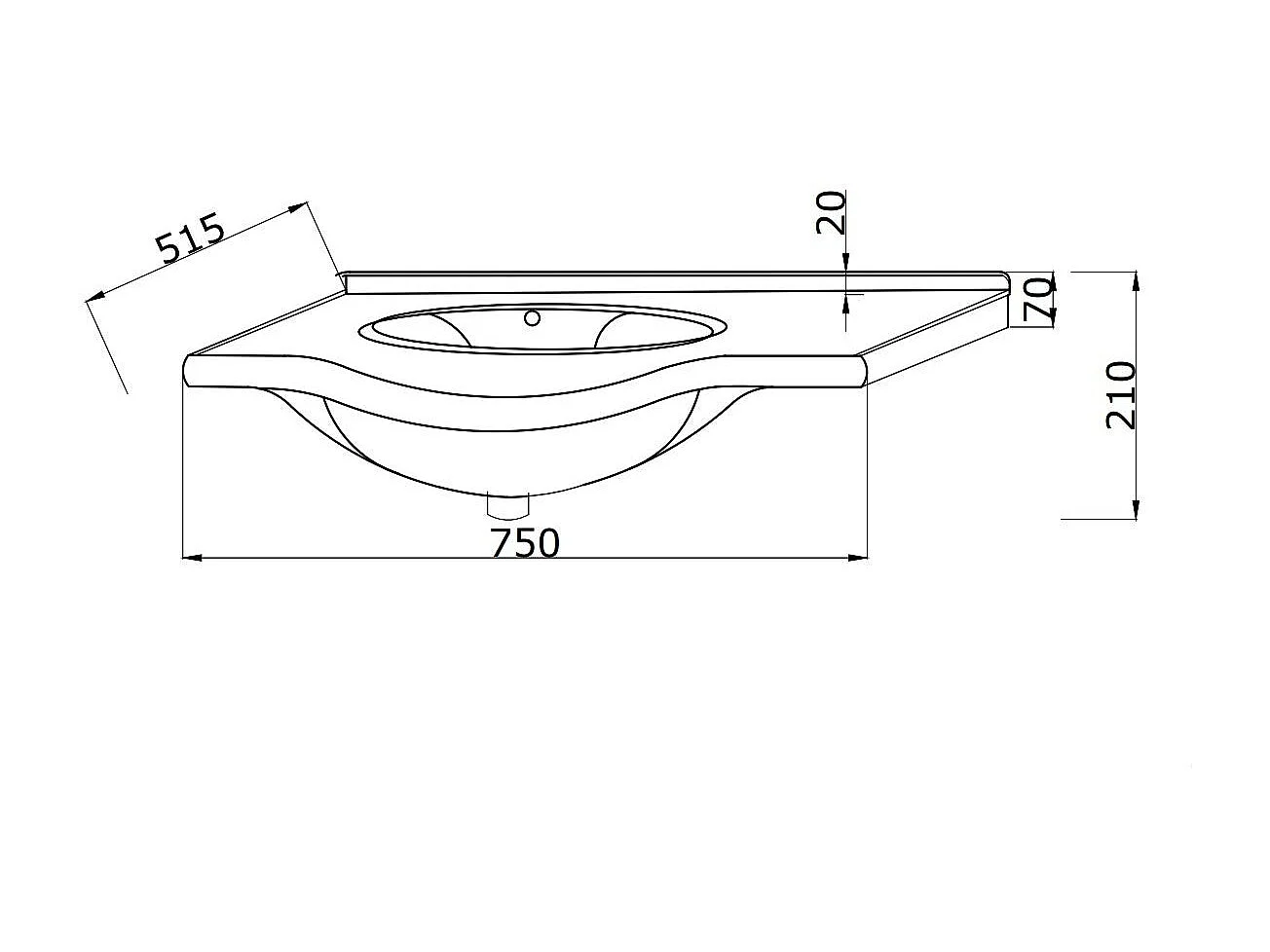 Meuble De Salle De Bains Au Sol 75Cm Blanc Export | Rimini