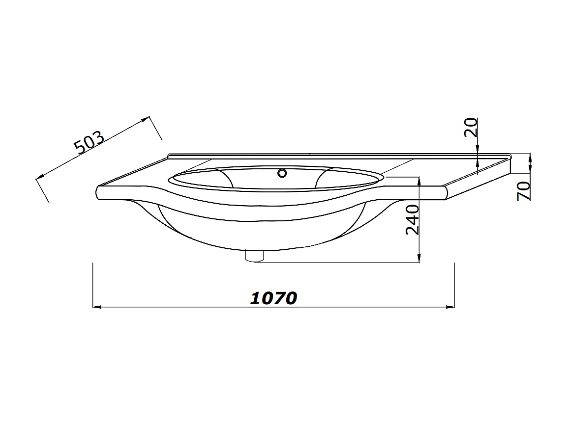 Meuble De Salle De Bains À Poser 105 Cm Avec Portes Lavabo Et Miroir | Rimini