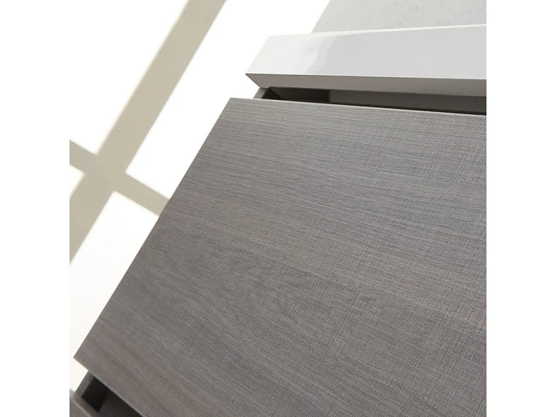 Meuble De Salle De Bains Suspendu 60 Cm Avec Tiroirs Gris | Manhattan