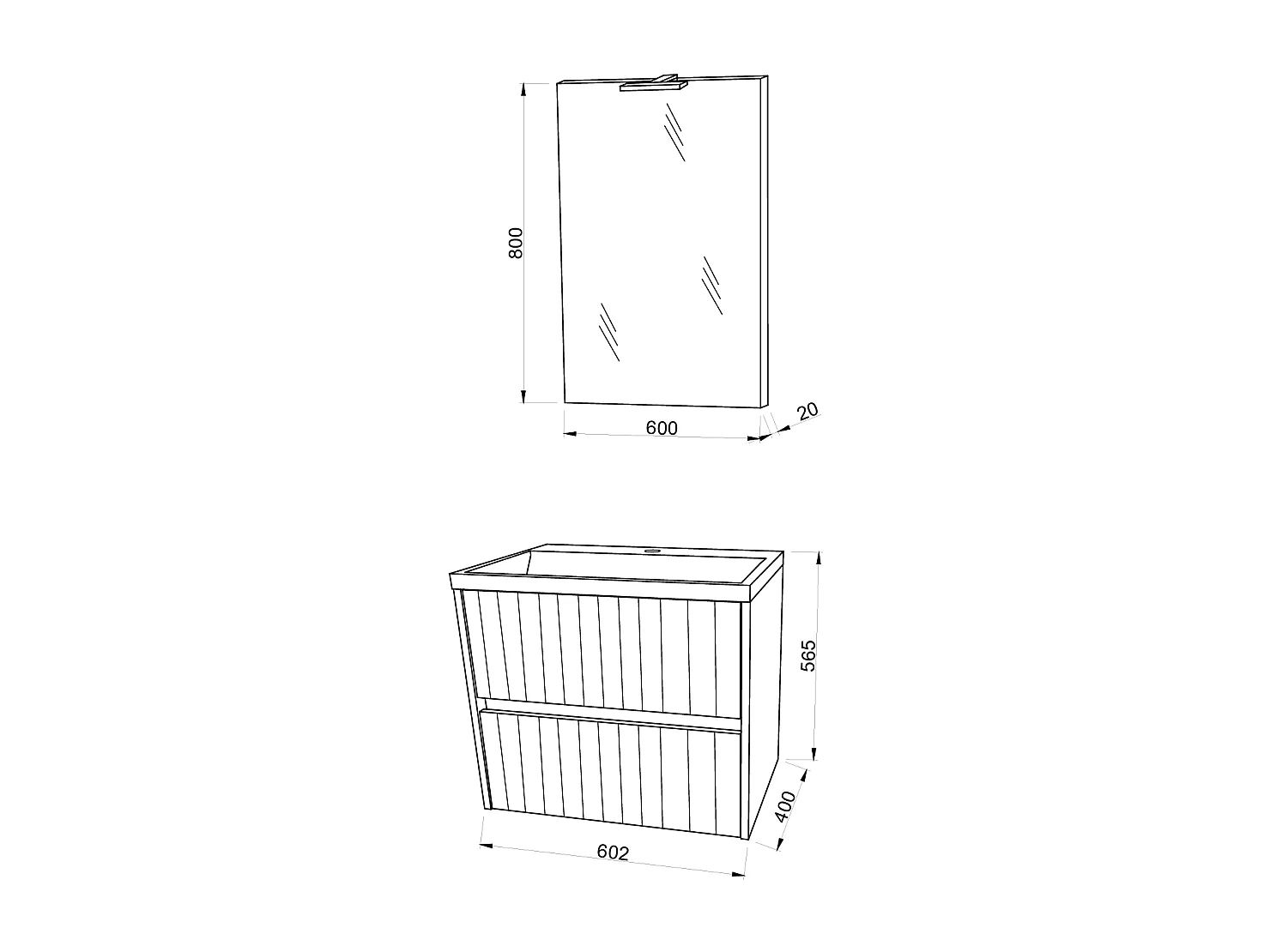 Meuble De Salle De Bains Cannelé Blanc Mat 60Cm | Cortina