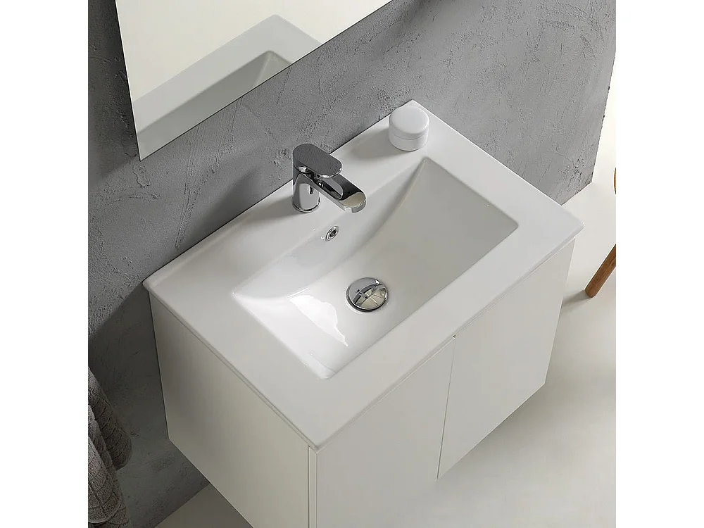 Salle De Bain 60 Cm Portes Avec Modèle Blanc Victoire Forest