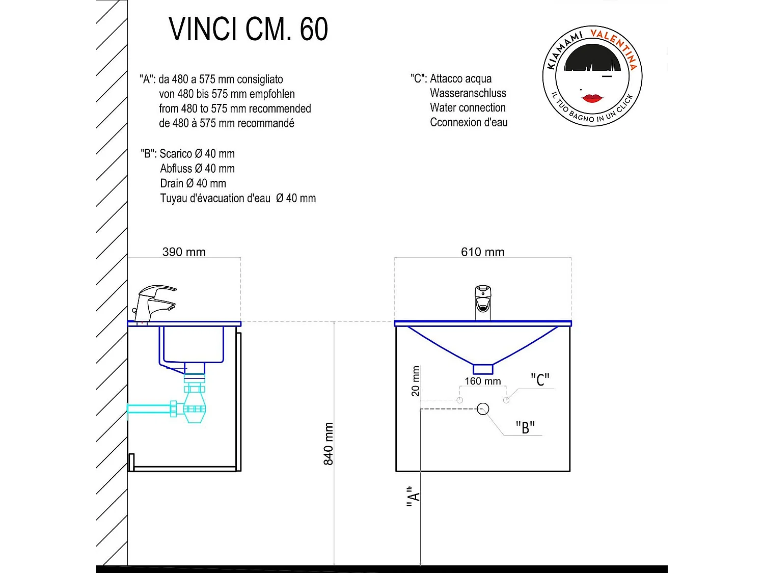 Salle De Bain 60 Cm Portes Avec Modèle Blanc Victoire Forest