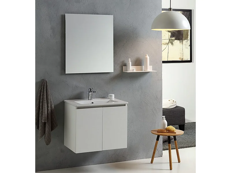 Salle De Bain 60 Cm Portes Avec Modèle Blanc Victoire Forest