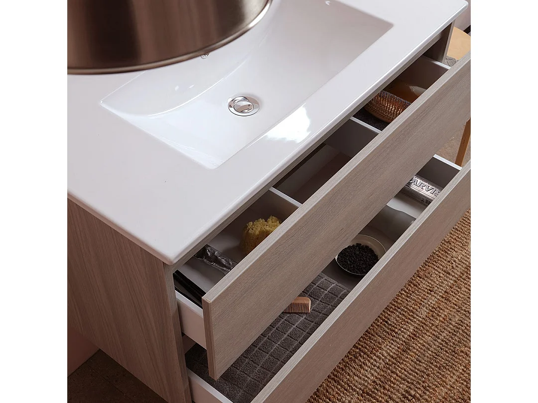 Composition Salle De Bain 90Cm Suspendue Avec Tiroirs Leone Orme | Berlin