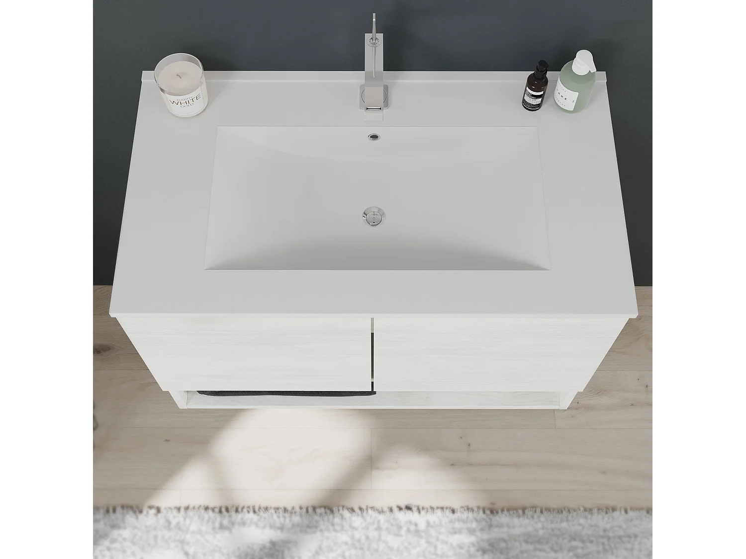 Armoire De Salle De Bains Murale Avec Portes Blanches 80Cm