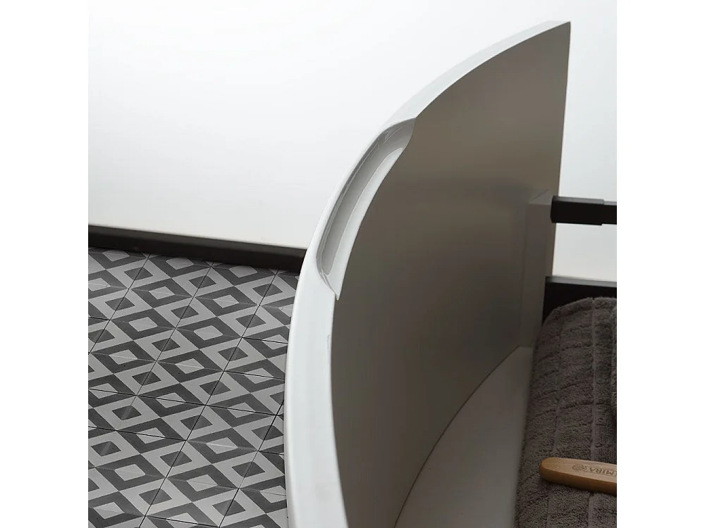 Armoire De Toilette Moderne Suspendue 82 Cm Blanc Miroir Rond | Riva