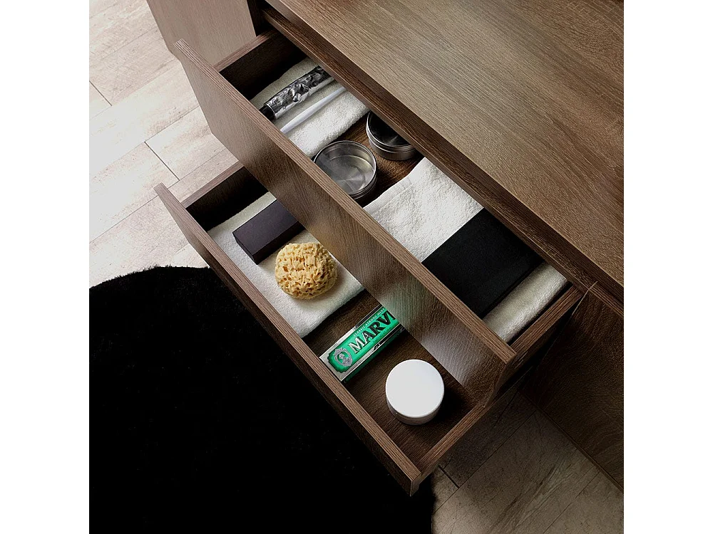 Meuble De Salle De Bain Suspendu 150Cm Double Lavabo Et Miroir Avec Led Tactile | Siena