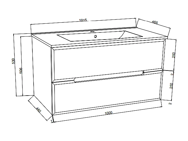 Meuble De Salle De Bain Tiroirs Blanc Mat Et Bois Gris 100Cm | Magnolia