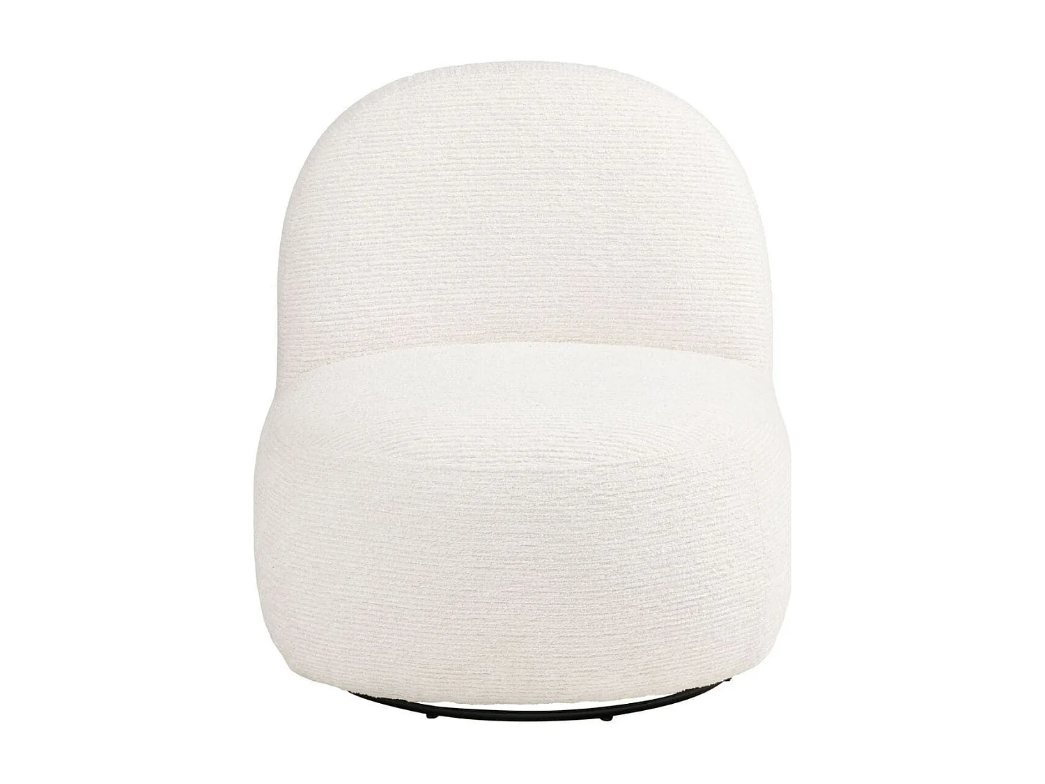 Fauteuil tissu velours texturé blanc pivotant - JOANY