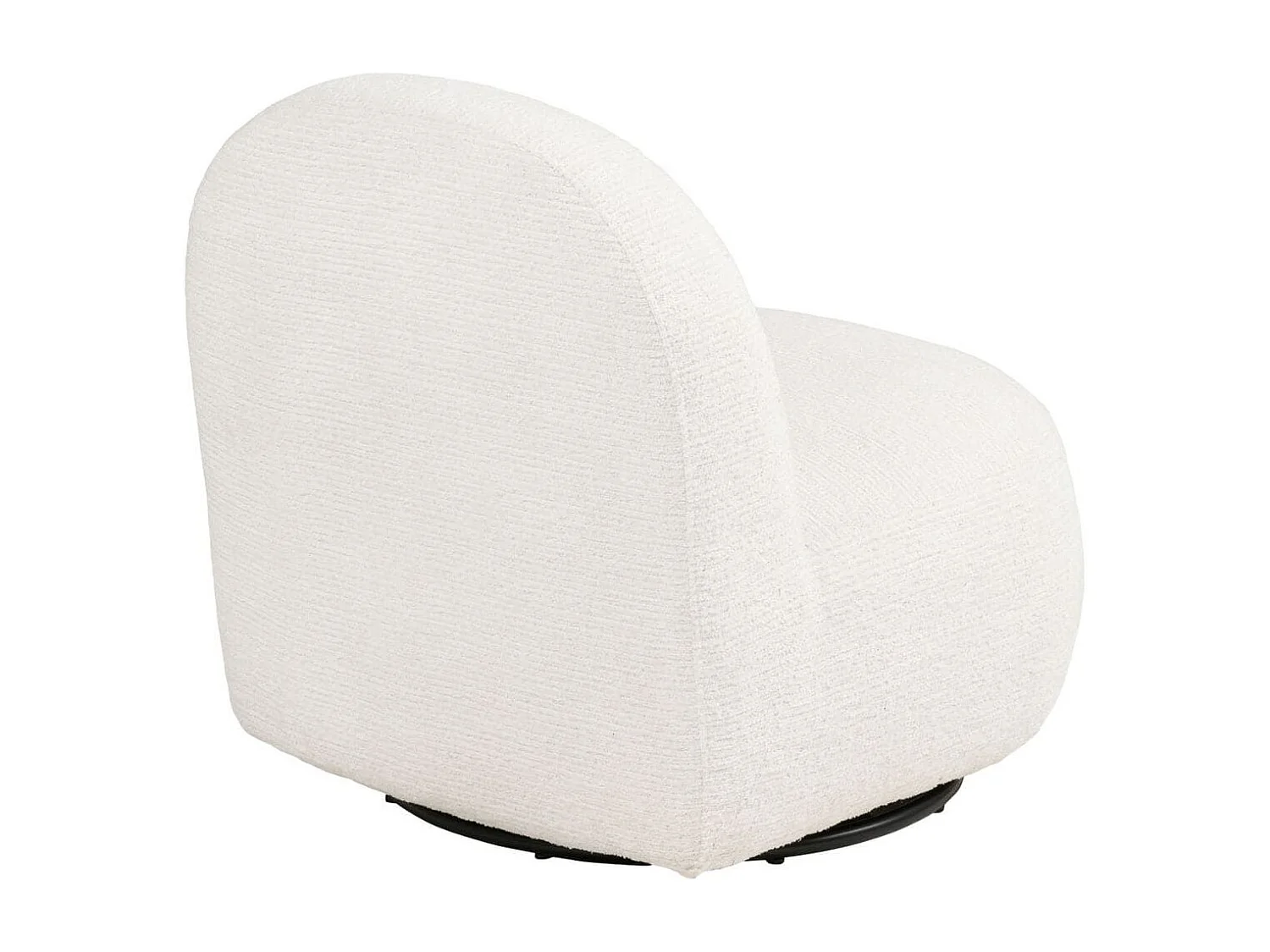 Fauteuil tissu velours texturé blanc pivotant - JOANY