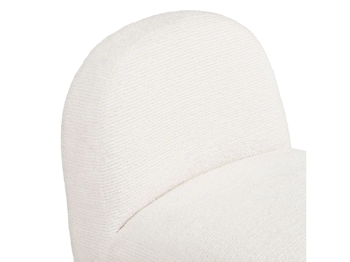 Fauteuil tissu velours texturé blanc pivotant - JOANY