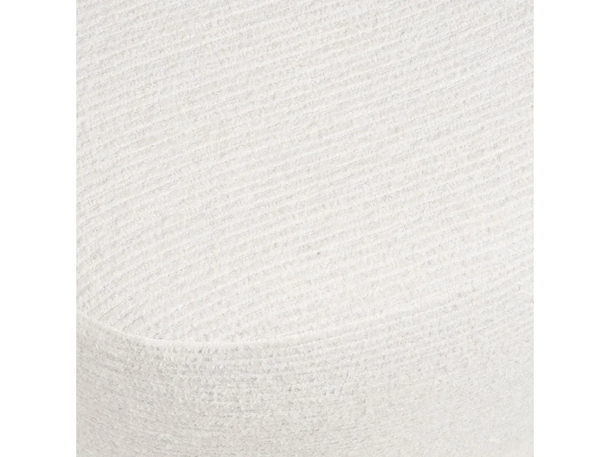 Pouf tissu velours texturé blanc - JOANY