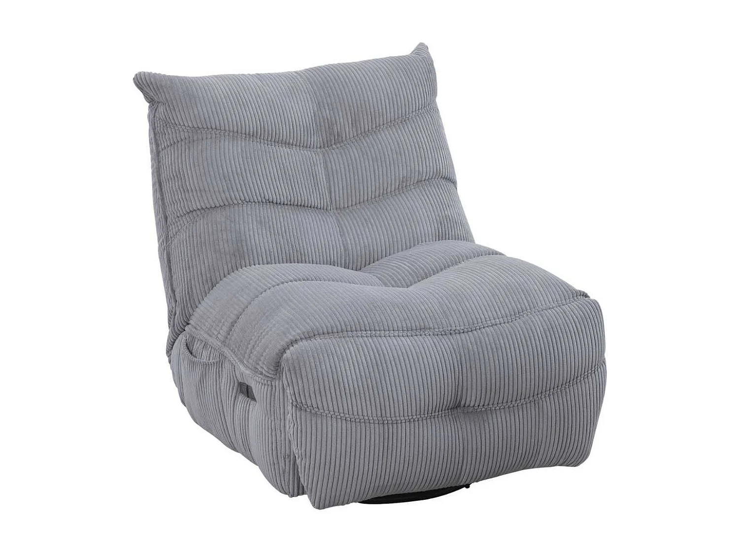 Fauteuil relax pivotant avec fonction rocking-chair velours côtelé gris clair - JUMBO