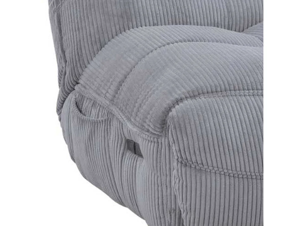 Fauteuil relax pivotant avec fonction rocking-chair velours côtelé gris clair - JUMBO