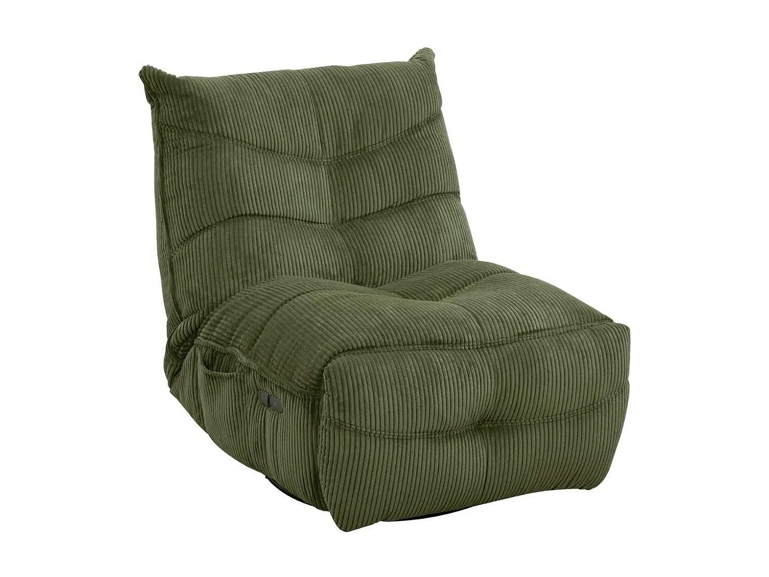 Fauteuil relax pivotant avec fonction rocking-chair velours côtelé vert - JUMBO