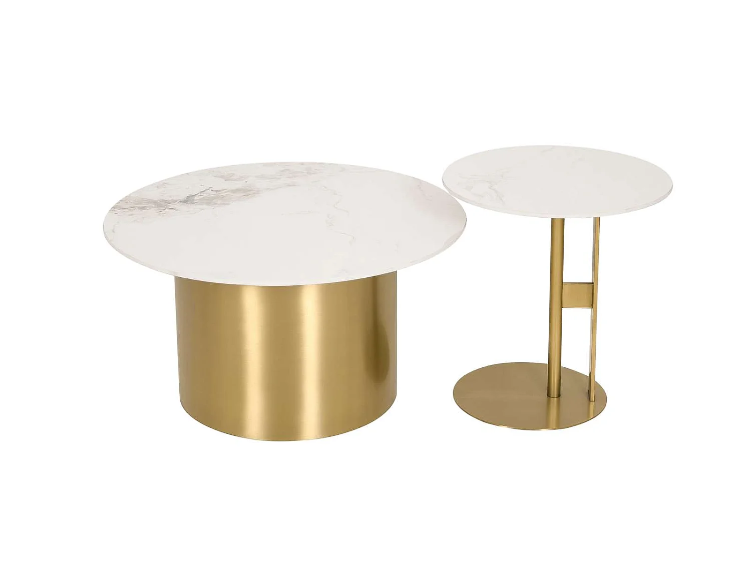 Sofaborde, Modig, 50x50x53 cm 80x80x43 cm, Guld Hvid