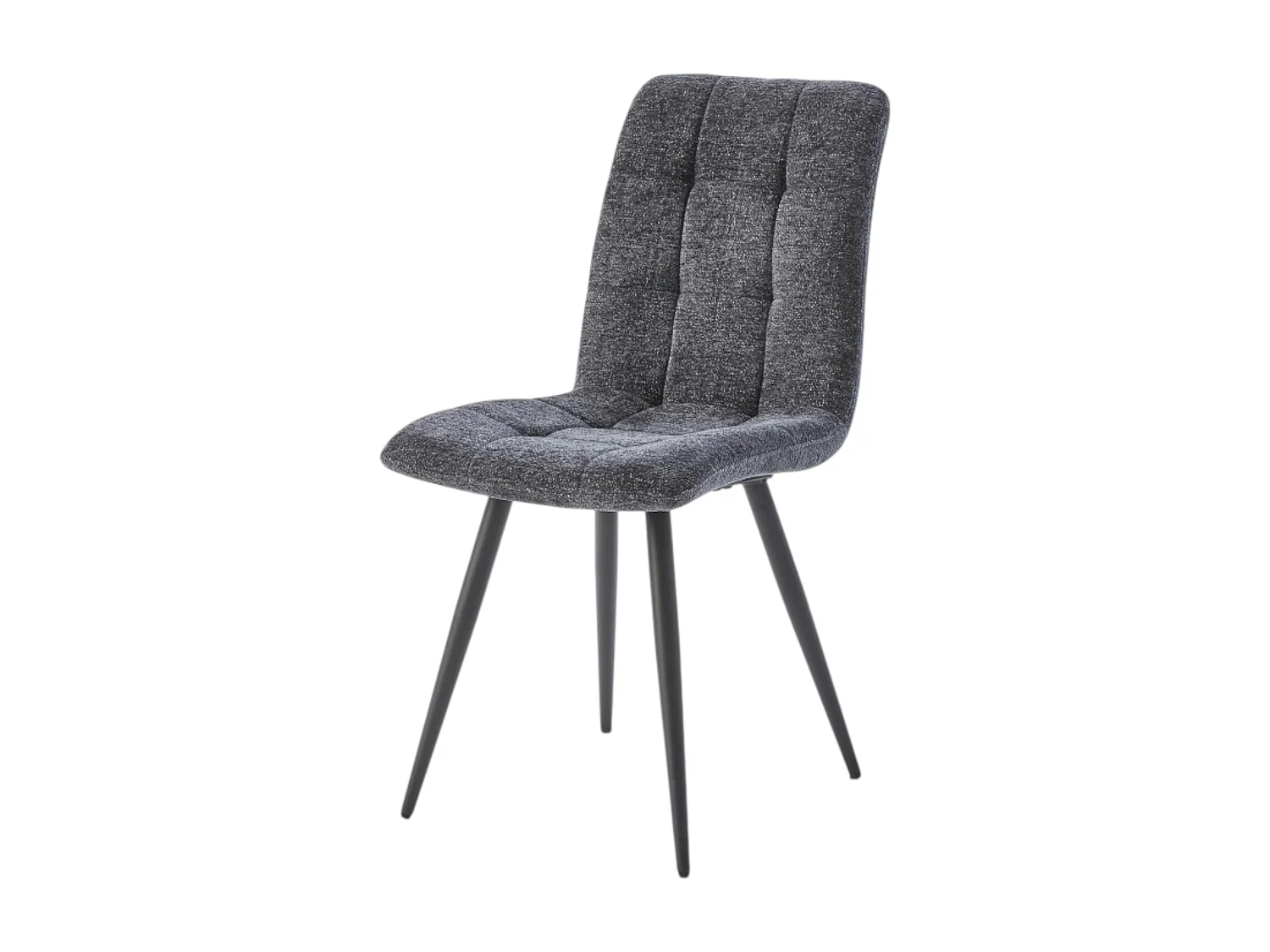 Chaise en tissu anthracite motif damier (lot de 2) LOMBARDIE