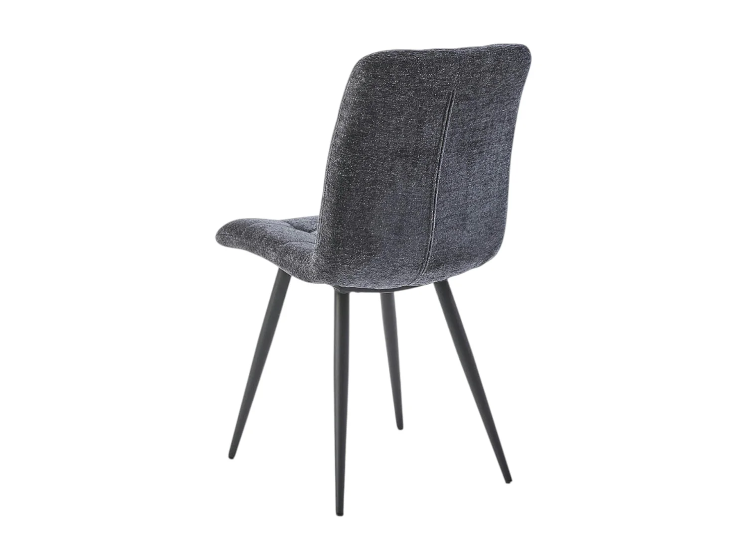 Chaise en tissu anthracite motif damier (lot de 2) LOMBARDIE