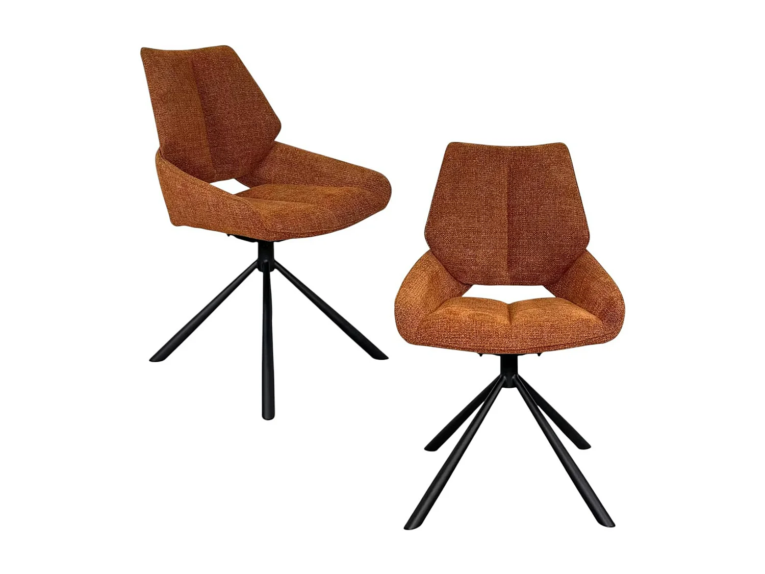 Chaise pivotante rouille assise baquet (lot de 2) LIGURIE