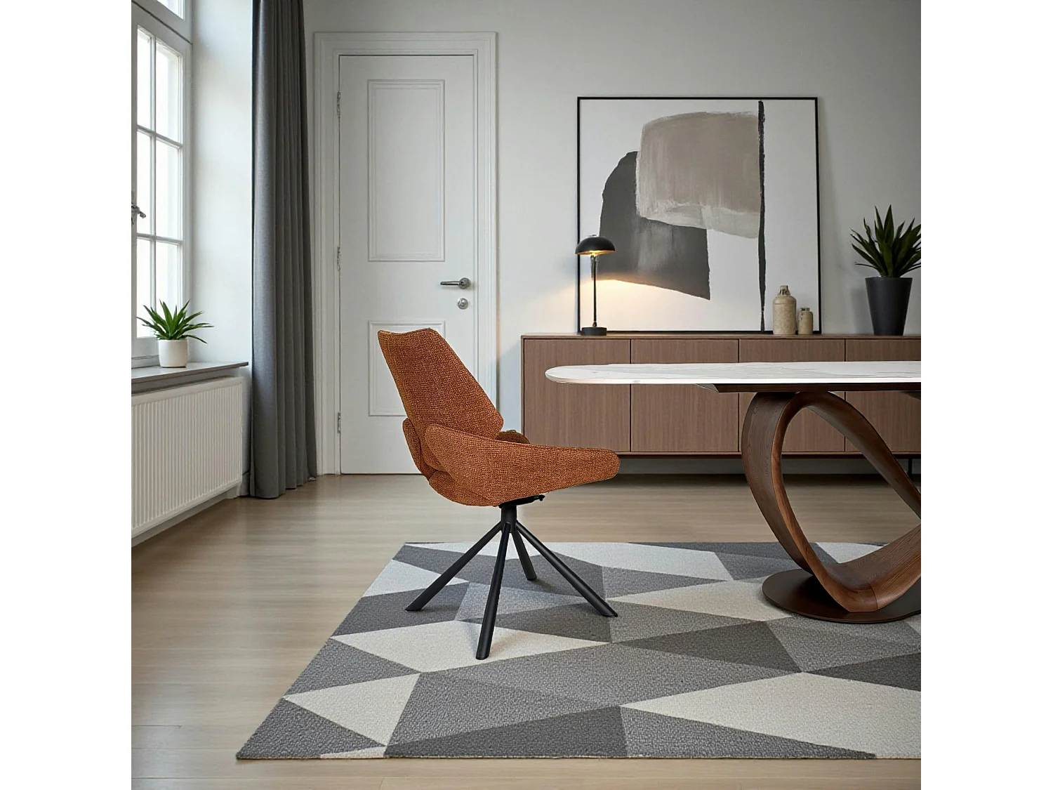 Chaise pivotante rouille assise baquet (lot de 2) LIGURIE