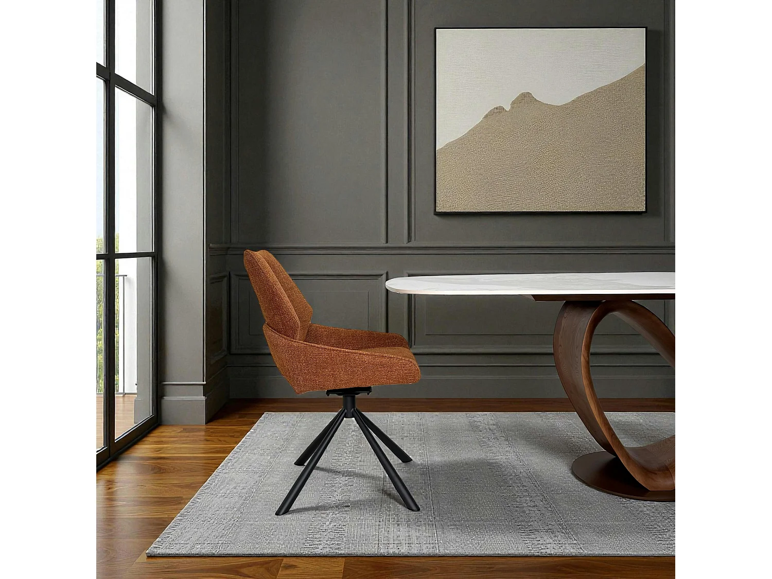 Chaise pivotante rouille assise baquet (lot de 2) LIGURIE