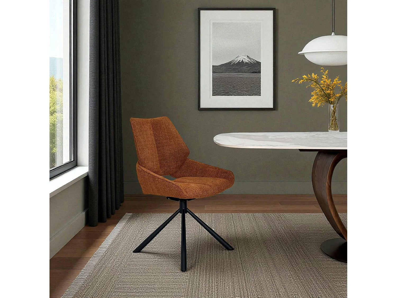 Chaise pivotante rouille assise baquet (lot de 2) LIGURIE